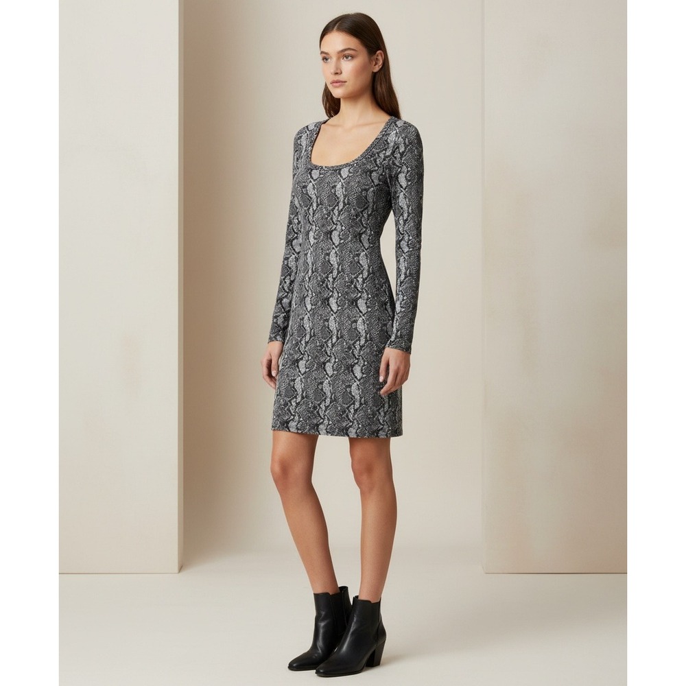 NEW Mudd L Dress Gray Snake Print Bodycon Punk Urban Goth Indie Grunge Rocker